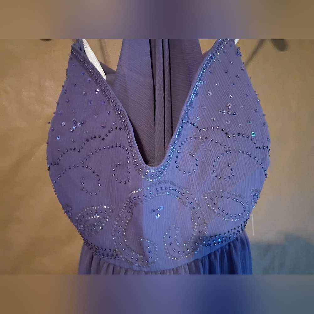 Elegant Purple Beaded Dress